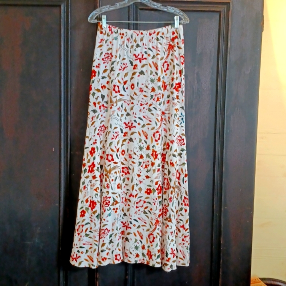 Long Flowing Flowered Skirt by Peruvian Connection Women's Medium